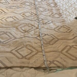 Valance Custom Made Elegant Neutrals Gathered in Rod w/ Ruffled Top 50 x 18 in